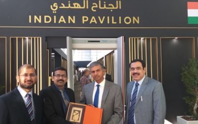 Indian Pavilion was set up at the 16th edition of Doha Jewellery and Watches  Exhibition (DJWE) in collaboration with Gem and Jewellery Export Promotion Council (GJEPC)