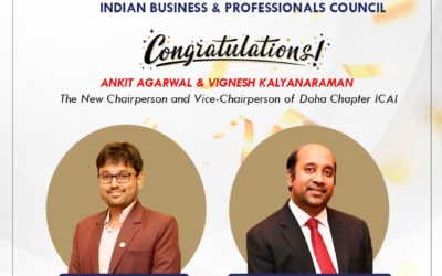 Congratulations to Ankit Agarwal and Vignesh Kalyanaraman-The new Chairperson & Vice‑Chairperson of Doha Chapter ICAI